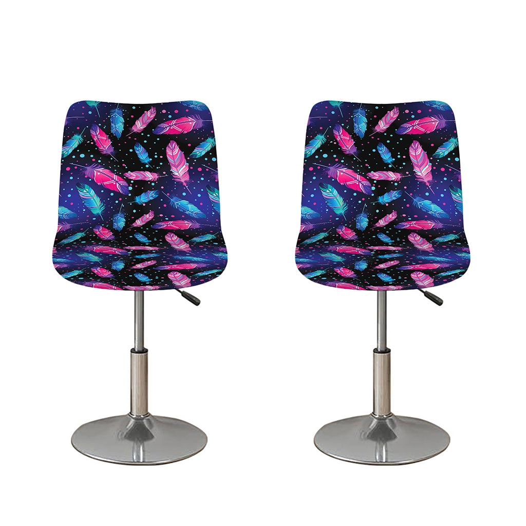 Native Feather Pattern Print Bar Stool Covers