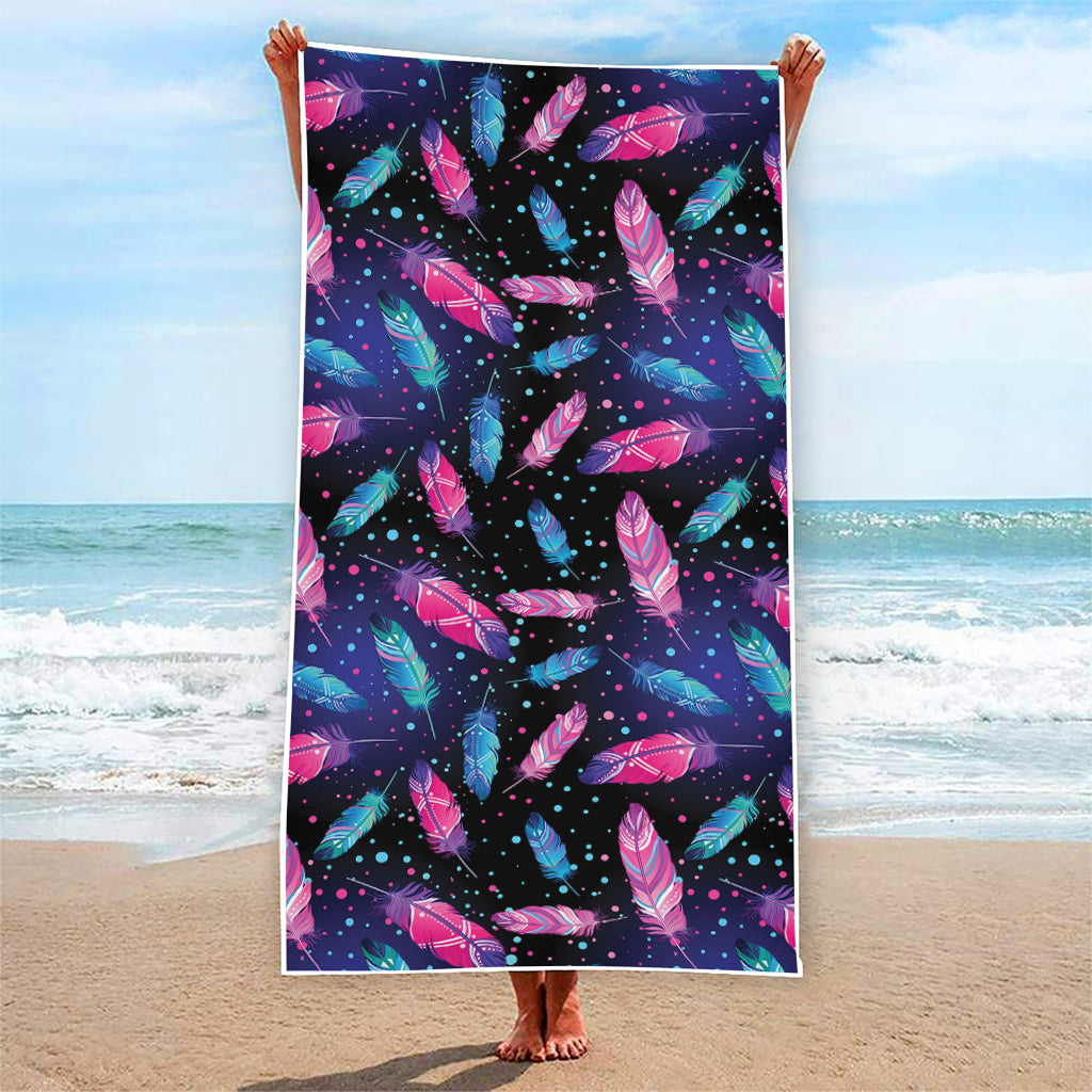 Native Feather Pattern Print Beach Towel