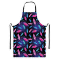 Native Feather Pattern Print Bib Apron With Pocket
