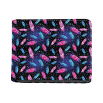 Native Feather Pattern Print Bifold Wallet