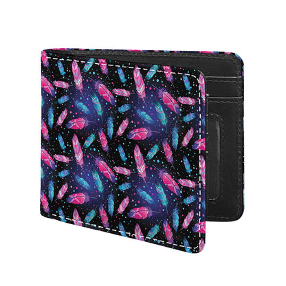 Native Feather Pattern Print Bifold Wallet