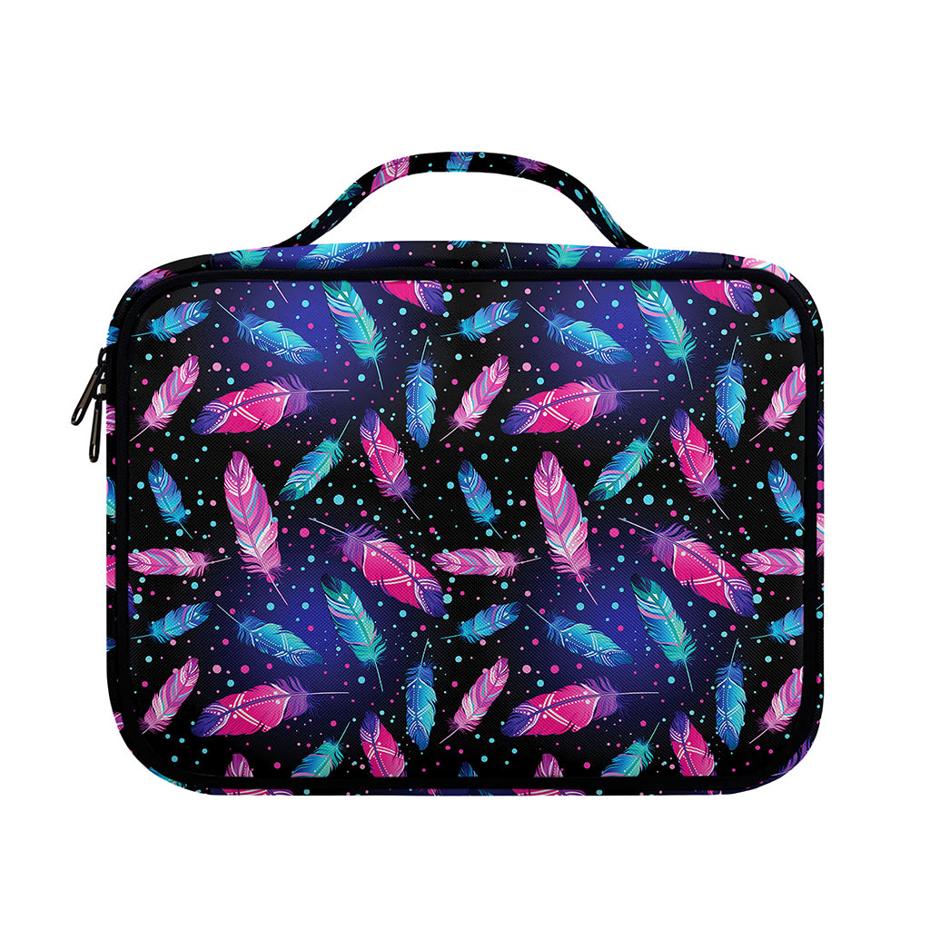 Native Feather Pattern Print Briefcase Bible Bag