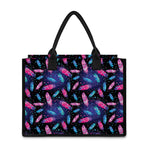 Native Feather Pattern Print Canvas Tote Bag