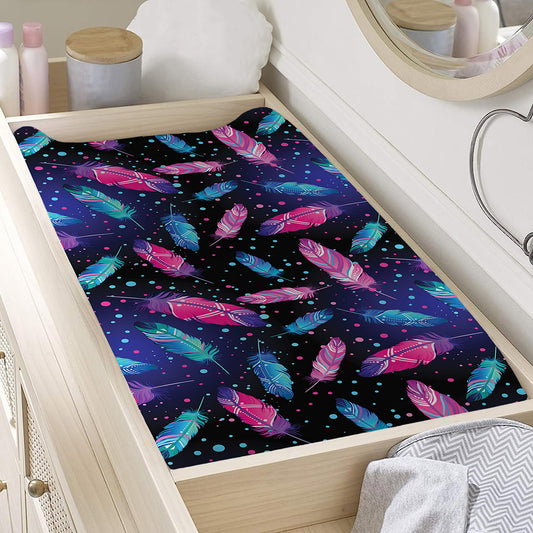 Native Feather Pattern Print Changing Pad Cover