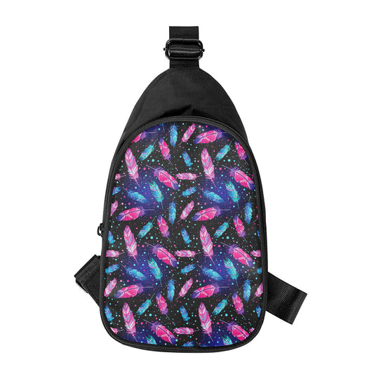Native Feather Pattern Print Chest Bag