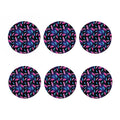 Native Feather Pattern Print Coaster Set