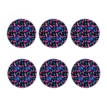 Native Feather Pattern Print Coaster Set