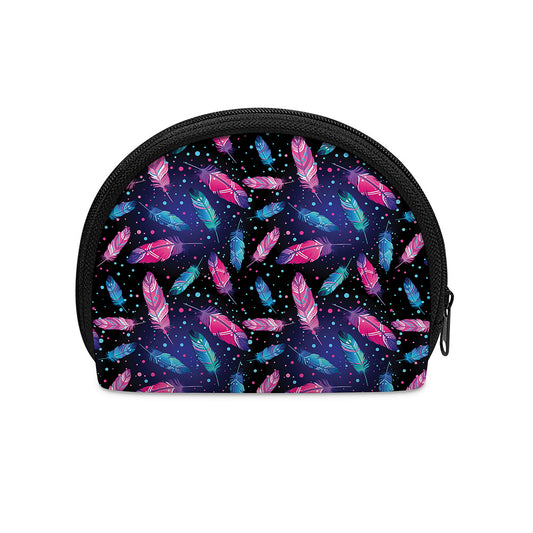 Native Feather Pattern Print Coin Purse