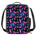 Native Feather Pattern Print Crossbody Lunch Bag