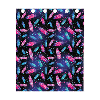 Native Feather Pattern Print Curtain