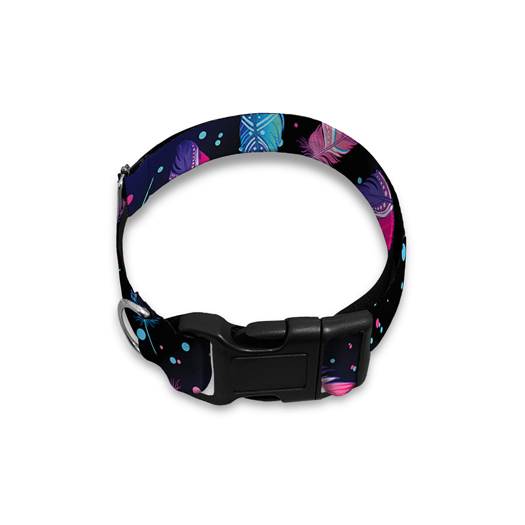Native Feather Pattern Print Dog Collar
