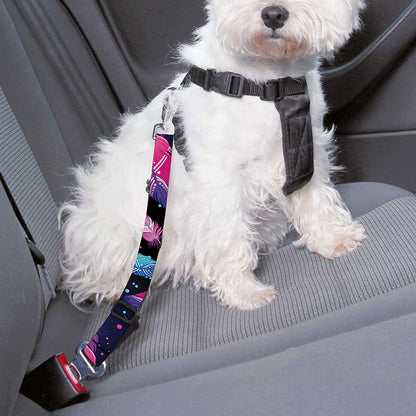 Native Feather Pattern Print Dog Seat Belt