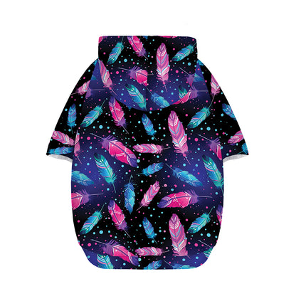 Native Feather Pattern Print Dog Zip Up Hoodie