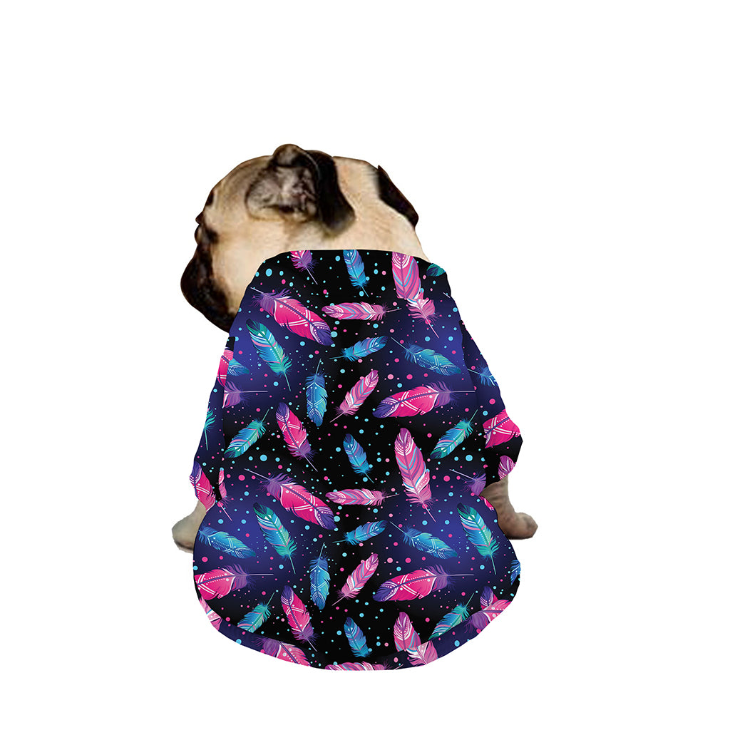Native Feather Pattern Print Dog Zip Up Jacket