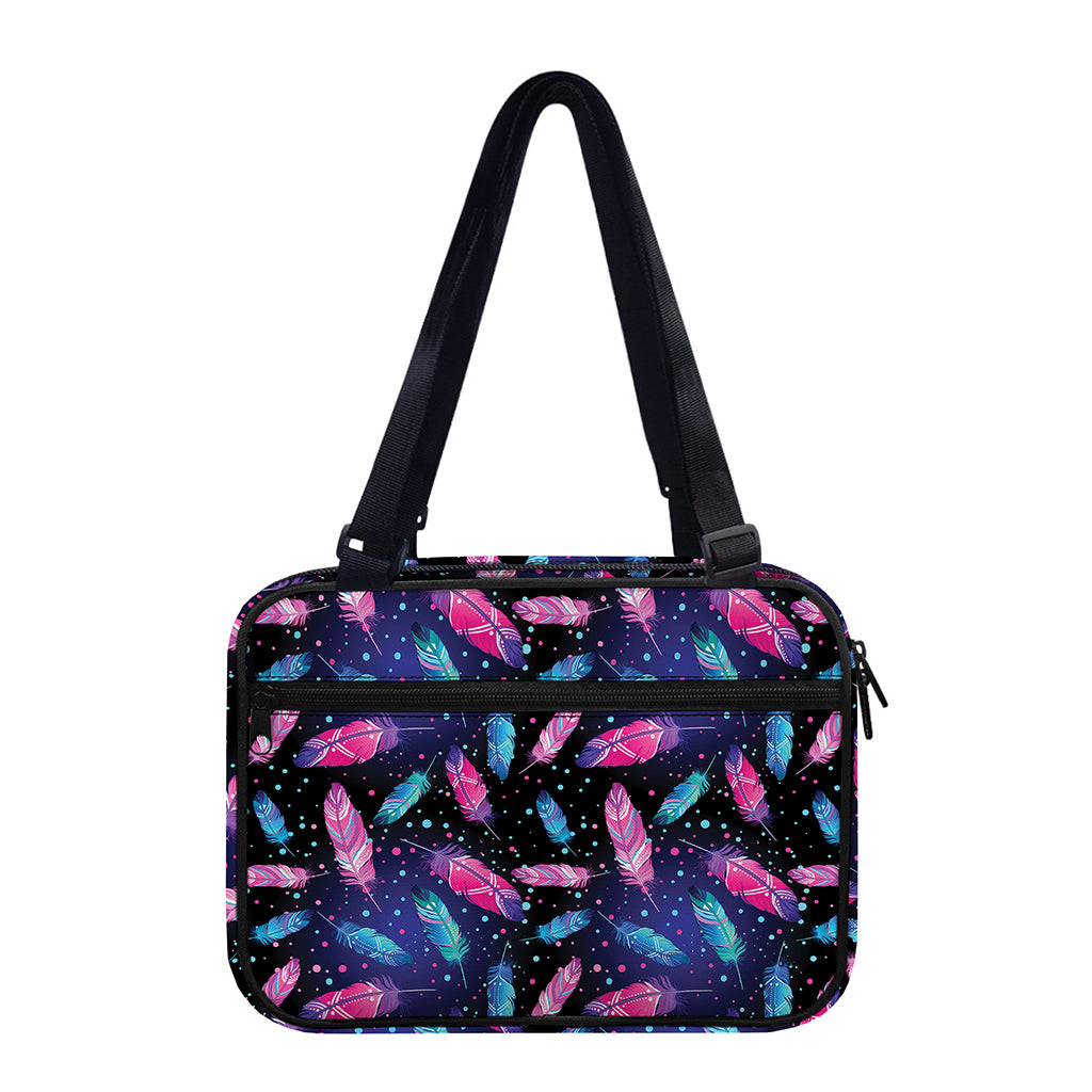 Native Feather Pattern Print Double Strap Bible Bag