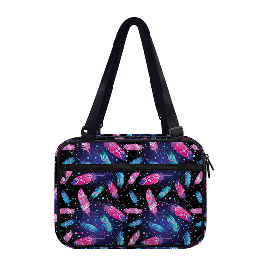 Native Feather Pattern Print Double Strap Bible Bag