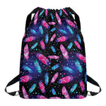Native Feather Pattern Print Drawstring Backpack