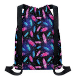 Native Feather Pattern Print Drawstring Backpack