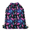 Native Feather Pattern Print Drawstring Bag