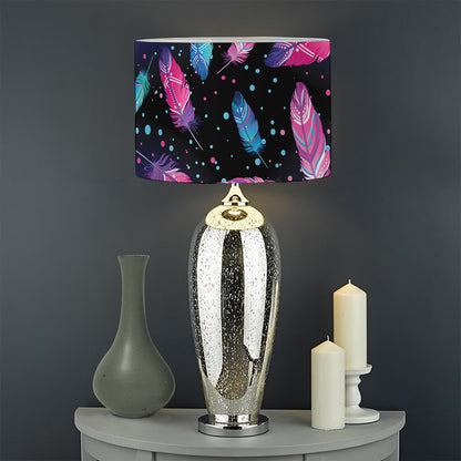 Native Feather Pattern Print Drum Lamp Shade