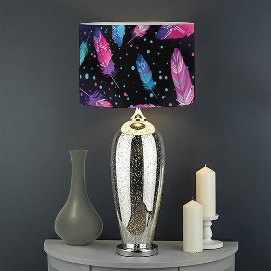 Native Feather Pattern Print Drum Lamp Shade