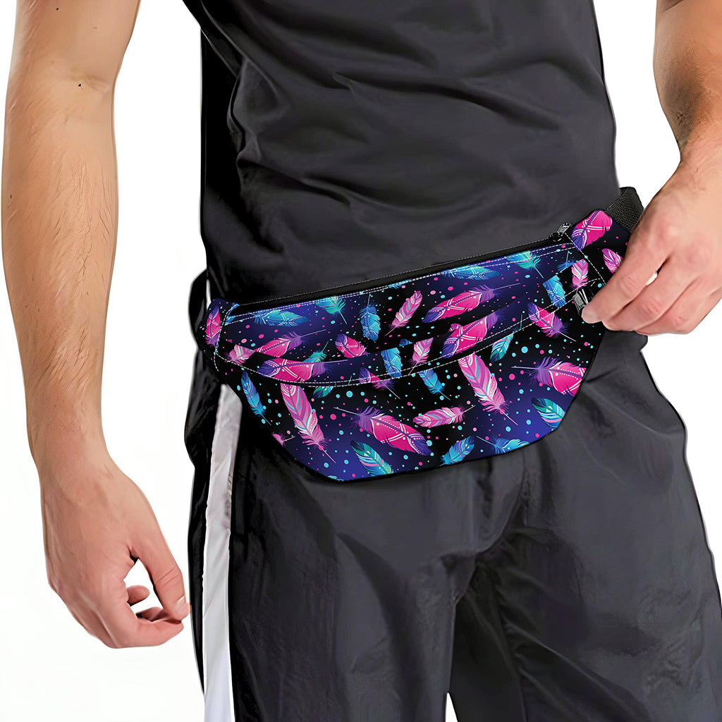 Native Feather Pattern Print Fanny Pack