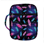 Native Feather Pattern Print Front Pocket Bible Bag
