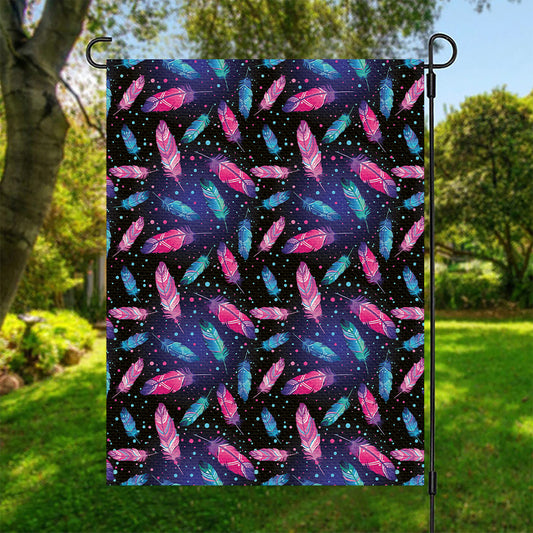 Native Feather Pattern Print Garden Flag