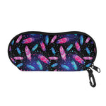Native Feather Pattern Print Glasses Case