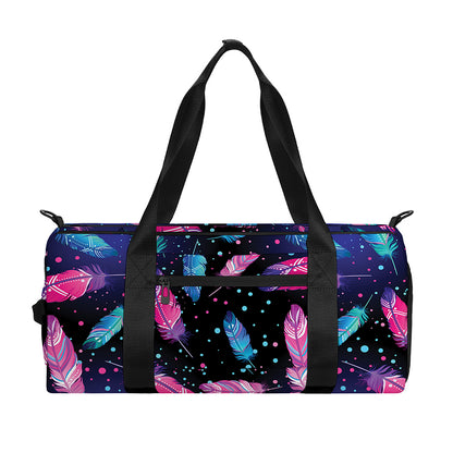 Native Feather Pattern Print Gym Bag