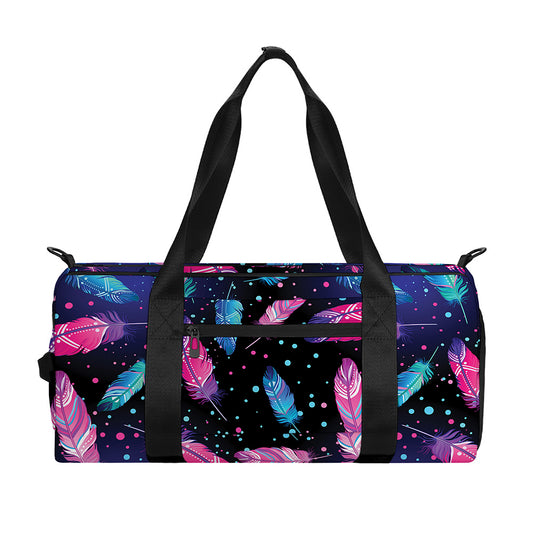 Native Feather Pattern Print Gym Bag