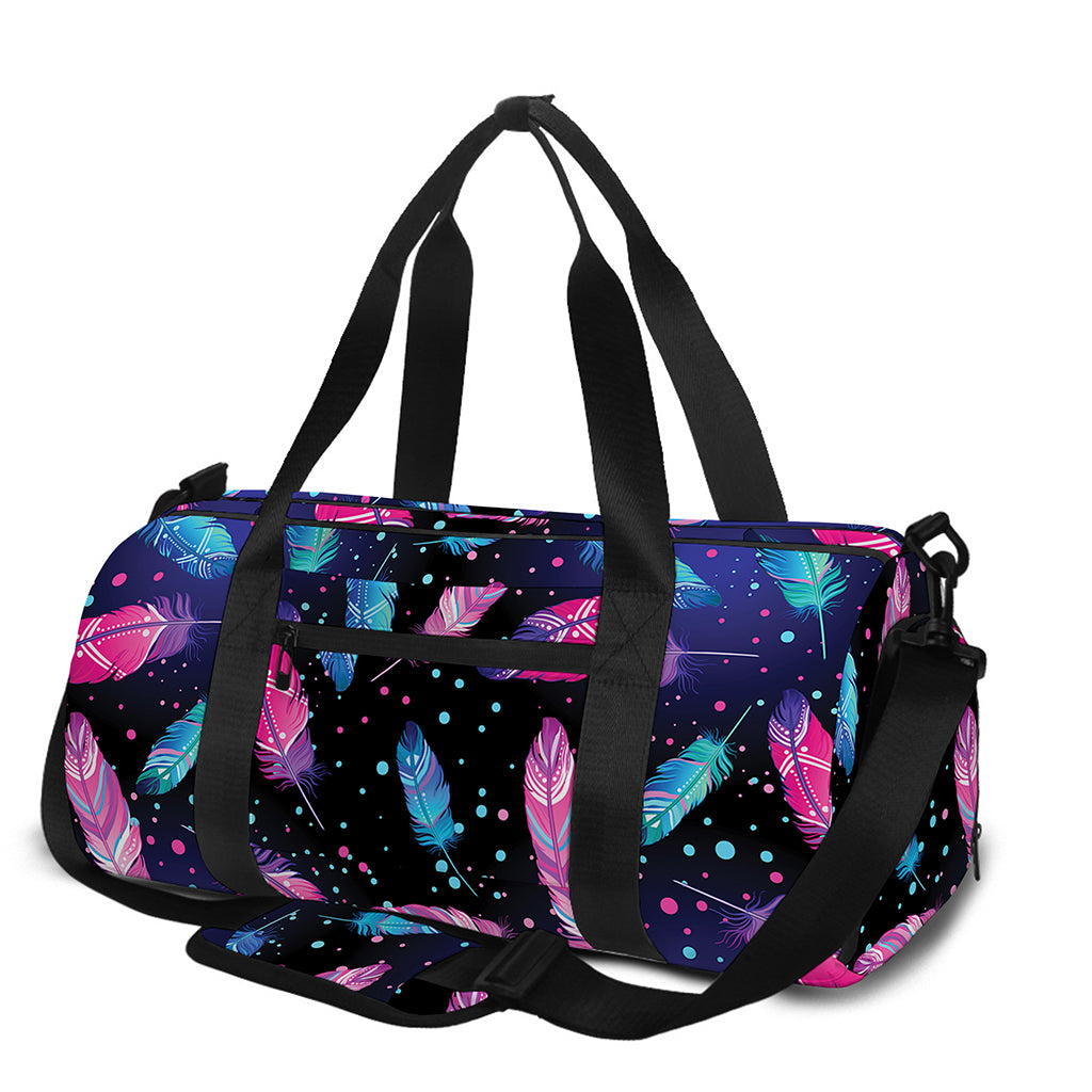 Native Feather Pattern Print Gym Bag