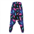 Native Feather Pattern Print Hammer Pants