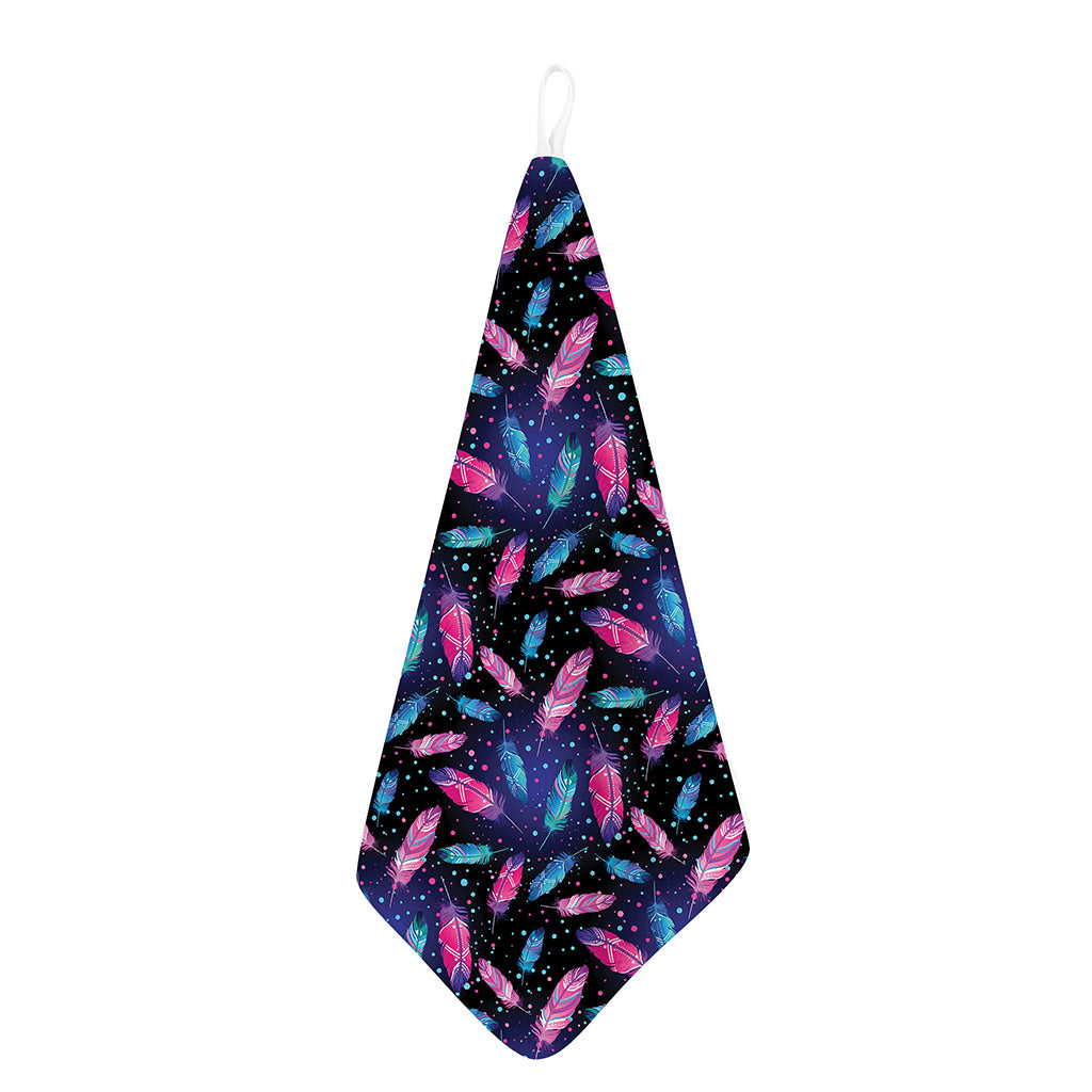 Native Feather Pattern Print Hand Towel