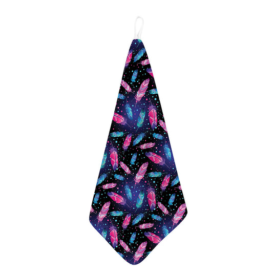 Native Feather Pattern Print Hand Towel