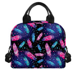 Native Feather Pattern Print Insulated Lunch Bag