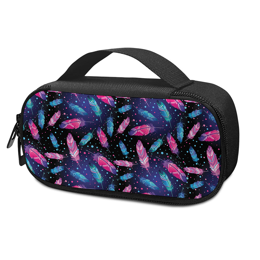 Native Feather Pattern Print Insulin Cooler Travel Case