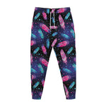 Native Feather Pattern Print Jogger Pants