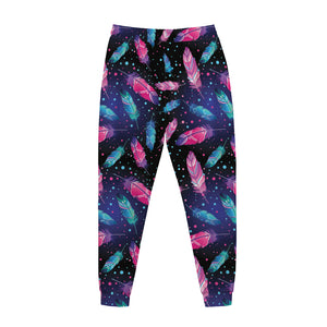 Native Feather Pattern Print Jogger Pants