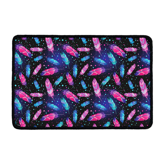 Native Feather Pattern Print Kitchen Mat