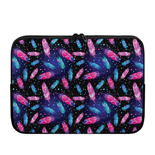Native Feather Pattern Print Laptop Sleeve