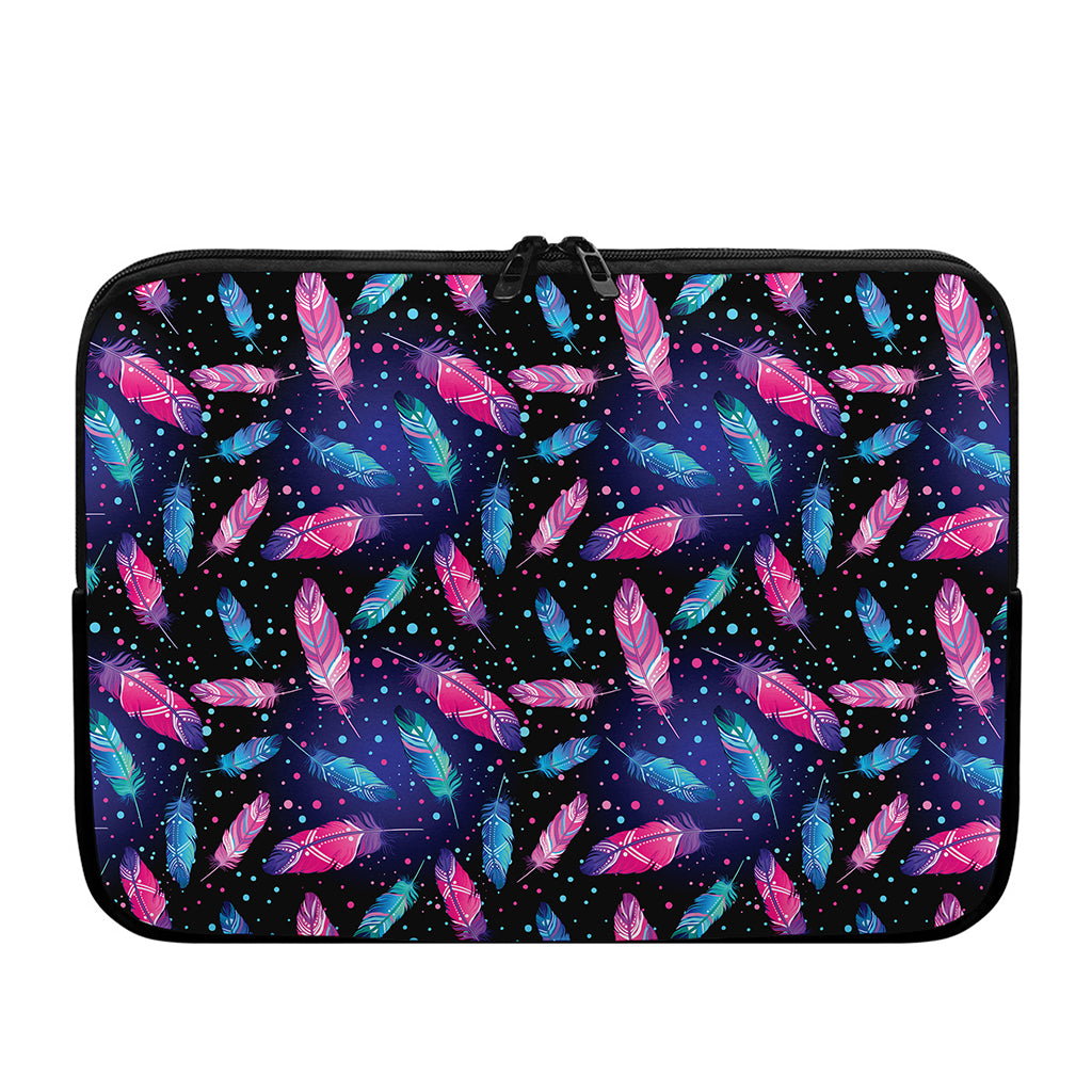 Native Feather Pattern Print Laptop Sleeve