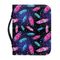 Native Feather Pattern Print Leather Bible Cover