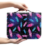 Native Feather Pattern Print Leather Bible Cover