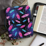 Native Feather Pattern Print Leather Bible Cover