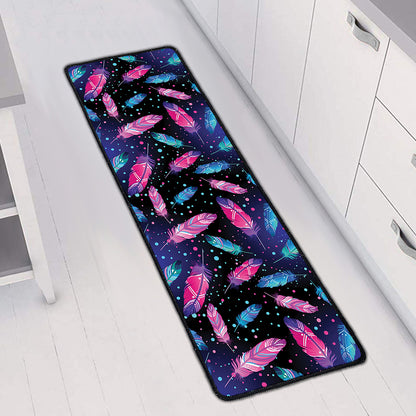 Native Feather Pattern Print Long Kitchen Mat