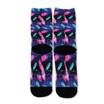 Native Feather Pattern Print Long Socks