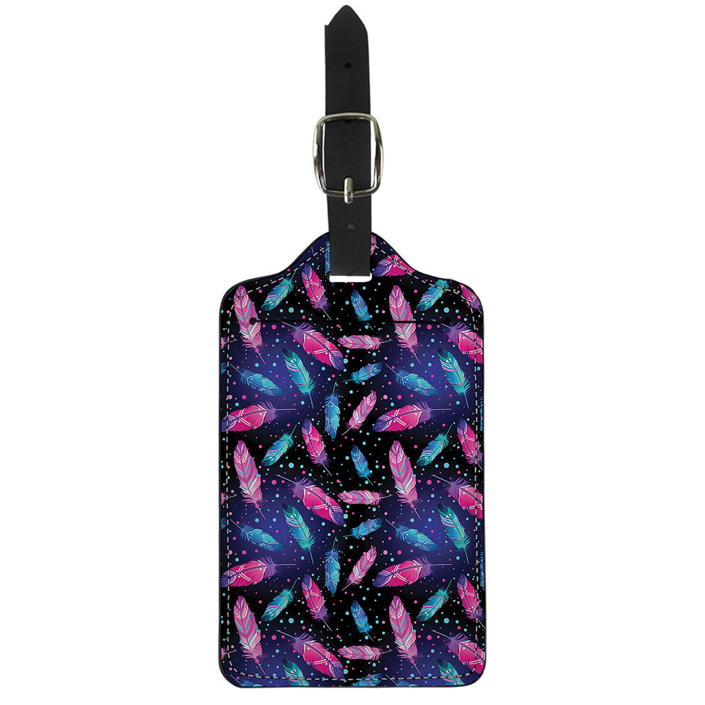 Native Feather Pattern Print Luggage Tag