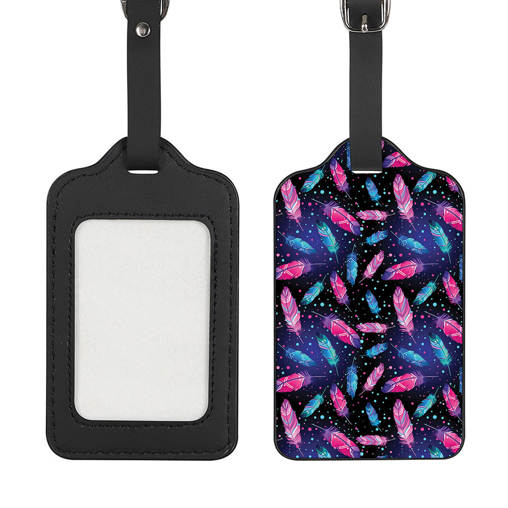 Native Feather Pattern Print Luggage Tag