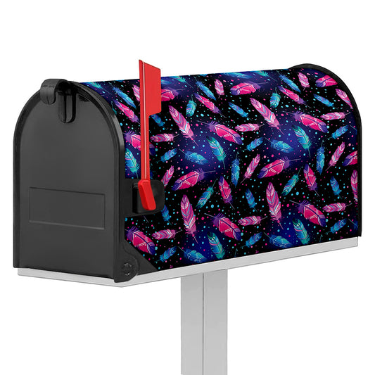 Native Feather Pattern Print Mailbox Cover